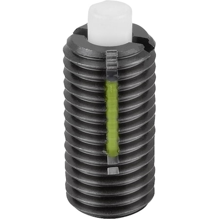 Kipp Spring Plunger Standard Spring Force D=M10 L=22 Steel, Flat, Long-Lok, Comp:Pin Pom, Pu=10 K1373.10